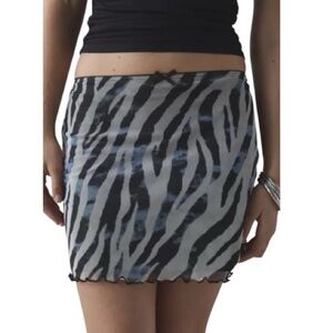 Urban Outfitters Kimchi Blue Zimi Zebra Print Mesh Mini Skirt XL